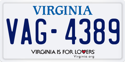 VA license plate VAG4389