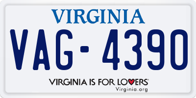 VA license plate VAG4390