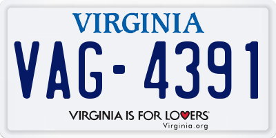 VA license plate VAG4391