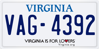 VA license plate VAG4392
