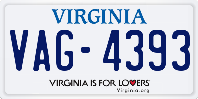 VA license plate VAG4393