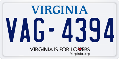 VA license plate VAG4394