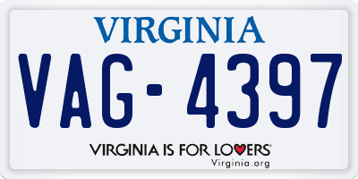 VA license plate VAG4397