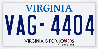 VA license plate VAG4404