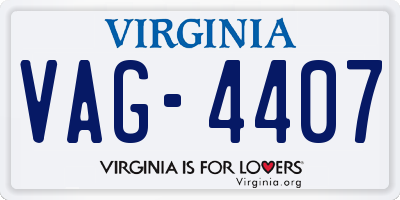 VA license plate VAG4407