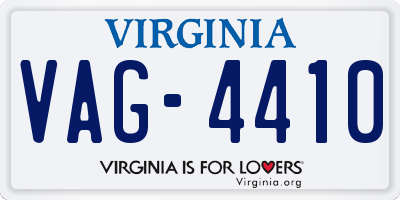 VA license plate VAG4410