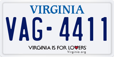 VA license plate VAG4411