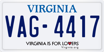 VA license plate VAG4417