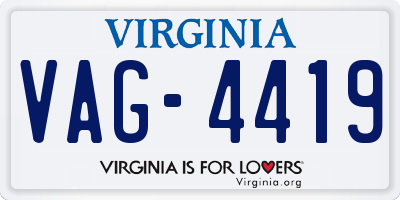 VA license plate VAG4419