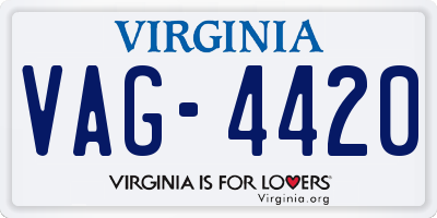 VA license plate VAG4420