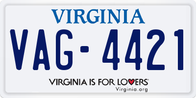 VA license plate VAG4421