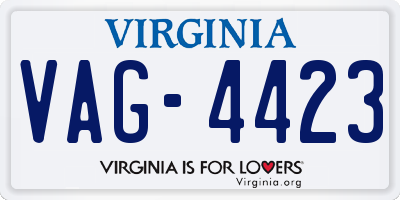 VA license plate VAG4423