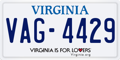 VA license plate VAG4429