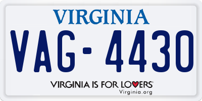 VA license plate VAG4430