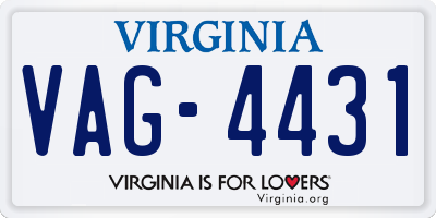 VA license plate VAG4431