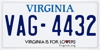 VA license plate VAG4432