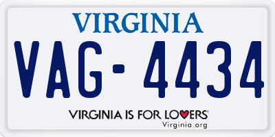 VA license plate VAG4434