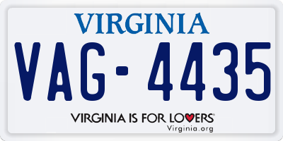 VA license plate VAG4435