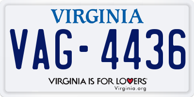 VA license plate VAG4436