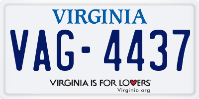 VA license plate VAG4437