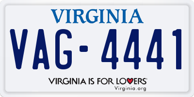 VA license plate VAG4441