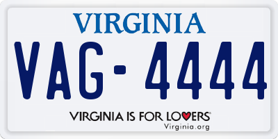 VA license plate VAG4444