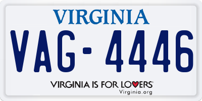 VA license plate VAG4446