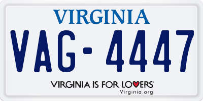 VA license plate VAG4447