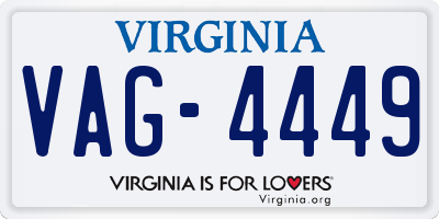 VA license plate VAG4449