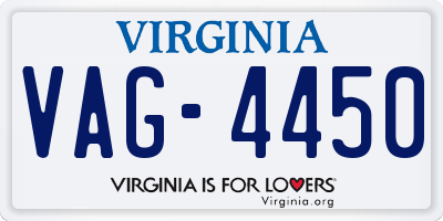 VA license plate VAG4450