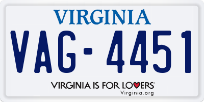 VA license plate VAG4451