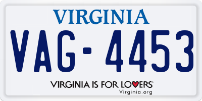 VA license plate VAG4453
