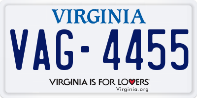 VA license plate VAG4455