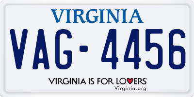 VA license plate VAG4456