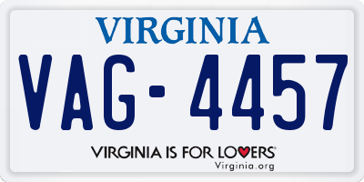 VA license plate VAG4457