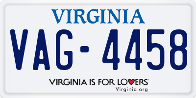 VA license plate VAG4458