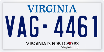 VA license plate VAG4461