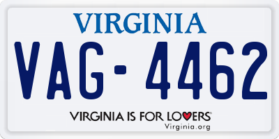 VA license plate VAG4462