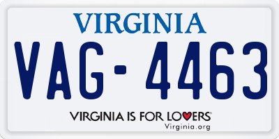 VA license plate VAG4463