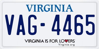 VA license plate VAG4465