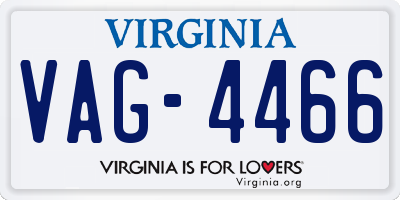 VA license plate VAG4466