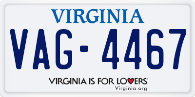 VA license plate VAG4467
