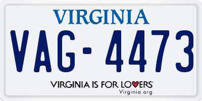 VA license plate VAG4473