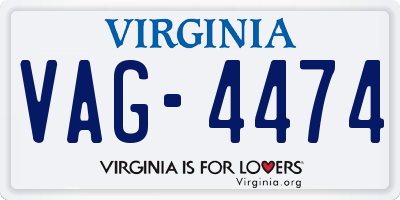 VA license plate VAG4474