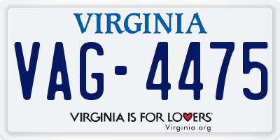 VA license plate VAG4475