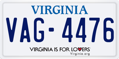 VA license plate VAG4476