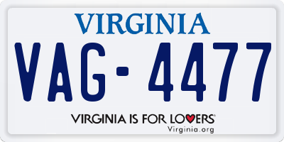 VA license plate VAG4477
