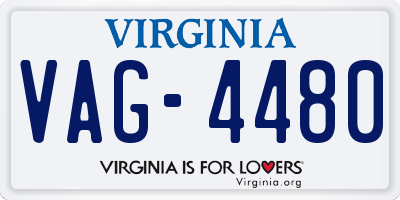 VA license plate VAG4480