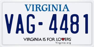 VA license plate VAG4481