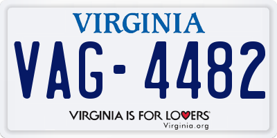 VA license plate VAG4482